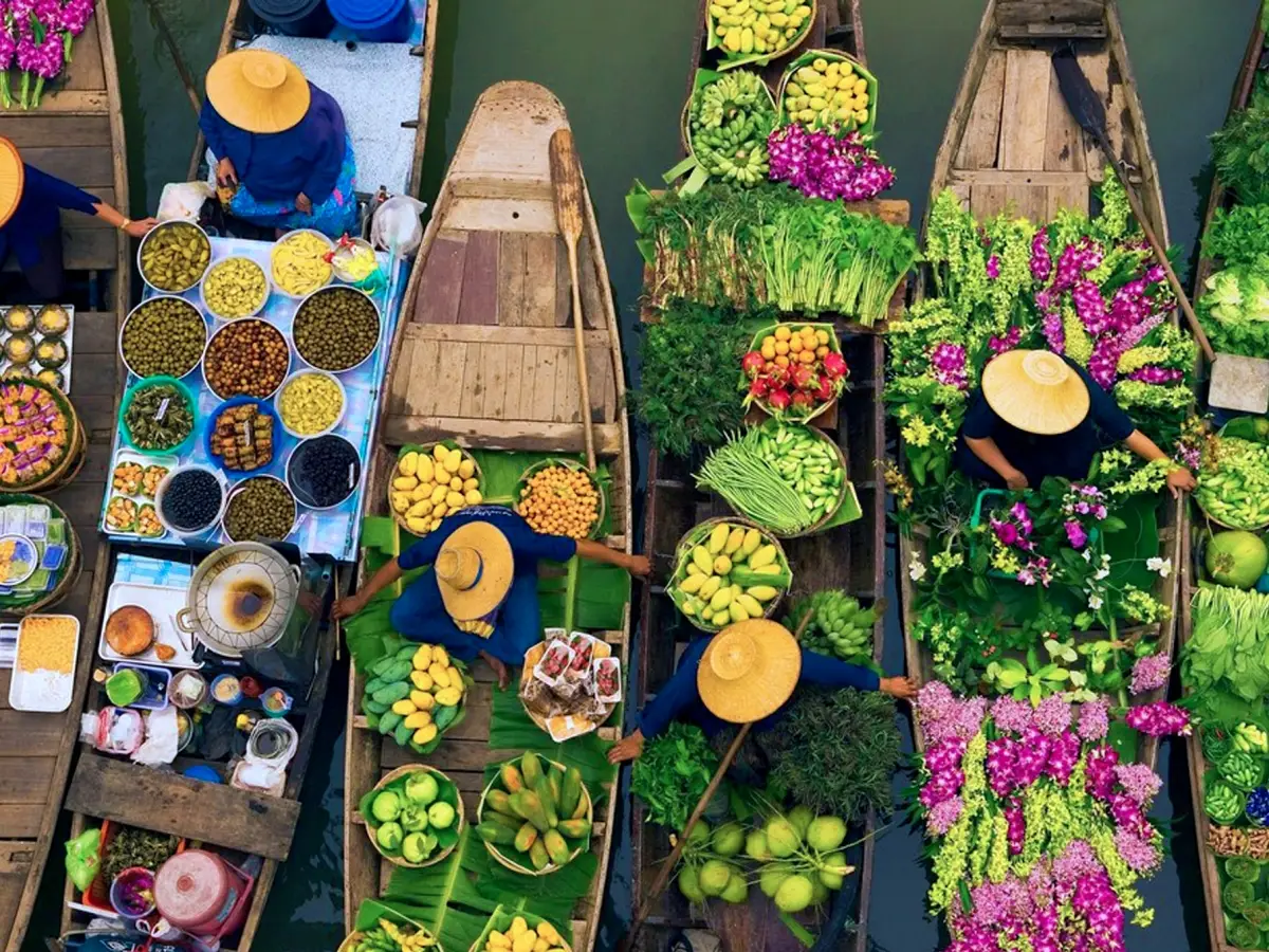 (아속 출발) 담넌사두억 수상 시장 & 위험한 기찻길 시장 반일 투어