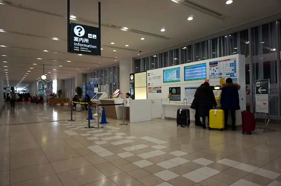 홋카이도 신치토세 공항의 렌터카 접수 창구