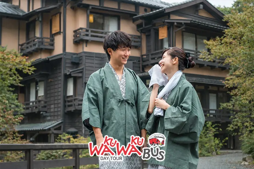 [온천욕 가능+전좌석 충전+무료 Wi-Fi] 유후인 쿠로카와 온천 힐링 후쿠오카 버스투어 와쿠와쿠 2호선