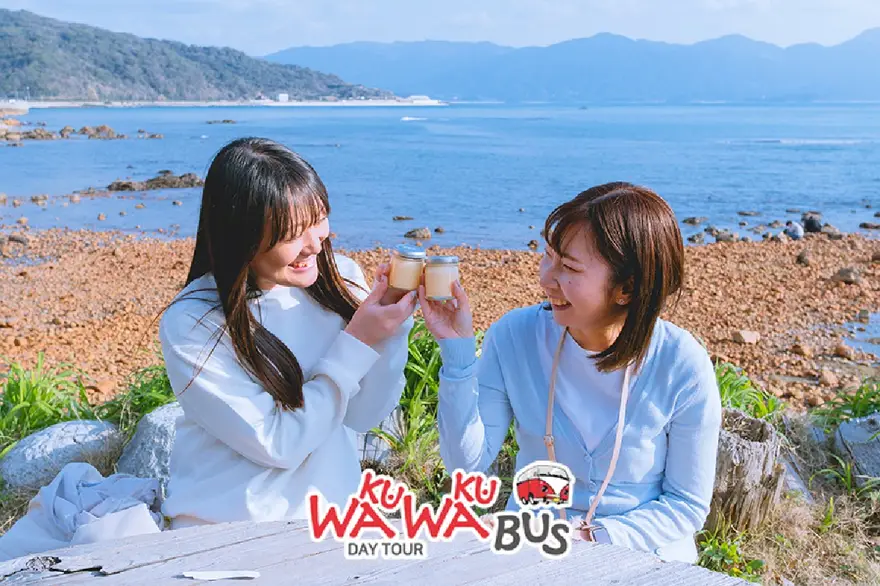 [소금푸딩+전좌석 충전+무료 Wi-Fi] 이토시마 야자수그네 사가 타케오 후쿠오카 버스투어 인기코스 와쿠와쿠