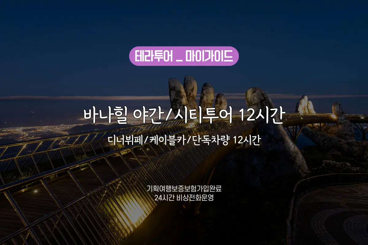 단독차량기사/12시간] 다낭 바나힐 야간 입장권+케이블카+차량+저녁뷔페+자유일정 일일투어 | PRIVIA 투어&티켓