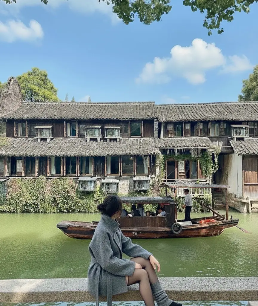 [상해근교] 우전수향마을 당일여행 야경투어 상하이 핫플 가이드투어 - 동책유람선 포함